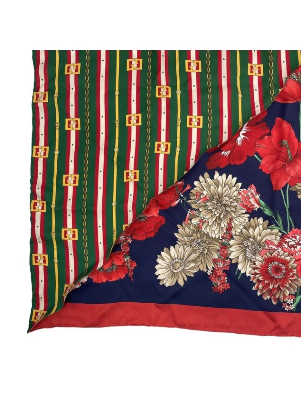 Gucci Silk Flora Scarf Floral Pattern Red - Picture 6 of 9
